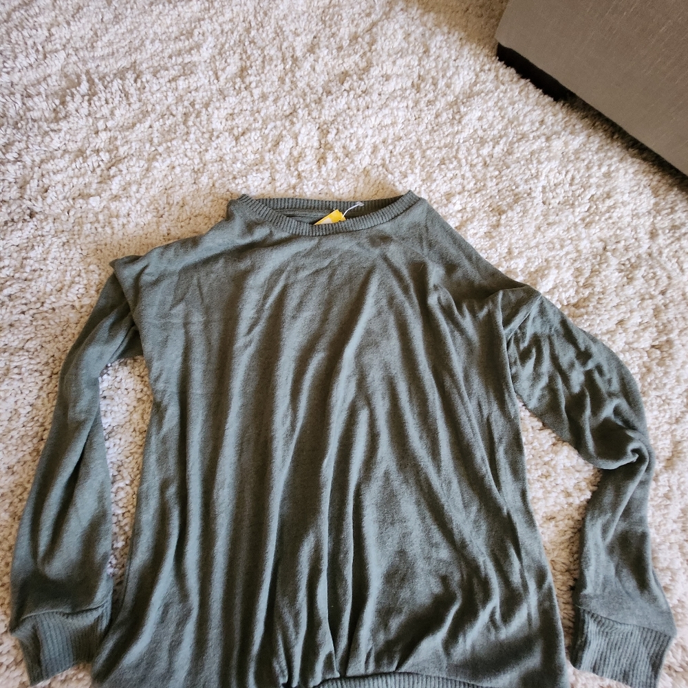 Army green girls sweater